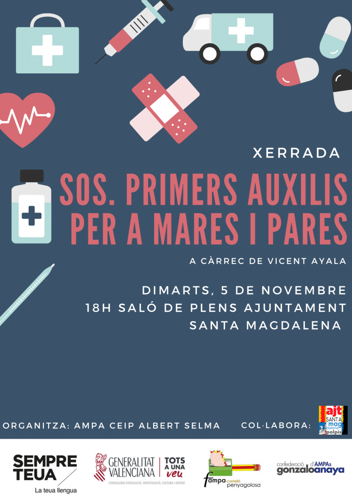 Cartel del curso de primeros auxilios